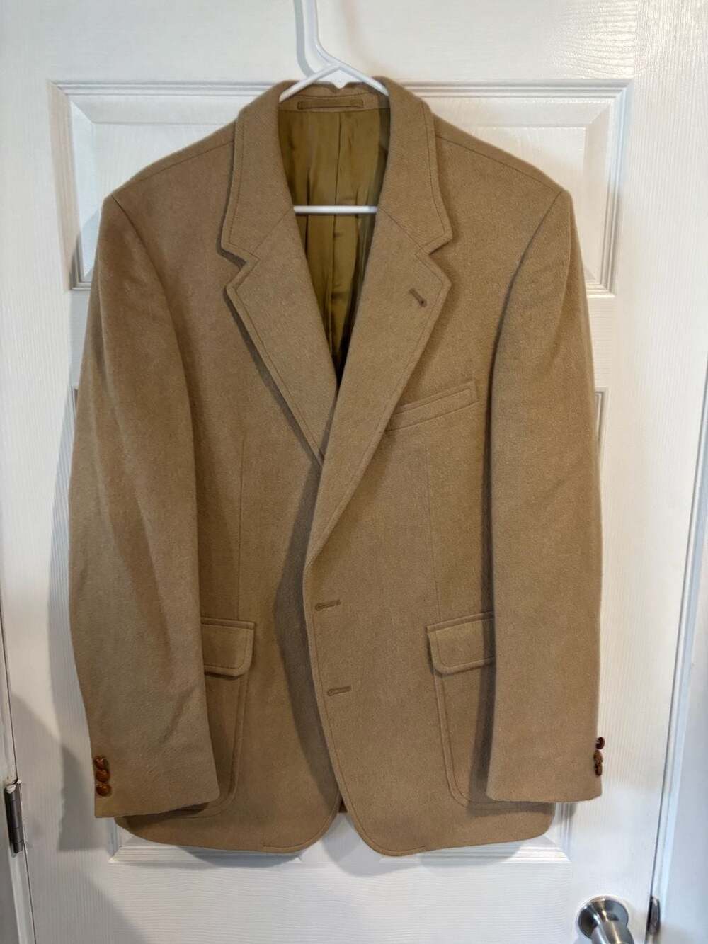 Vintage Camel Hair Blazer, Tan Beige Sport Coat, Pure Wool Camel Hair Blazer, Ja